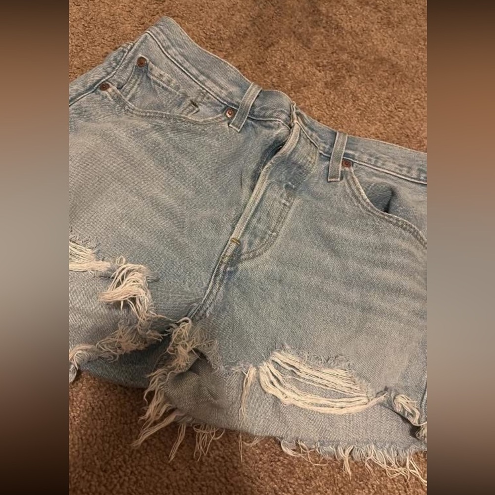 Levi's Blue Boyfriend Jeans Distressed Vintage Style